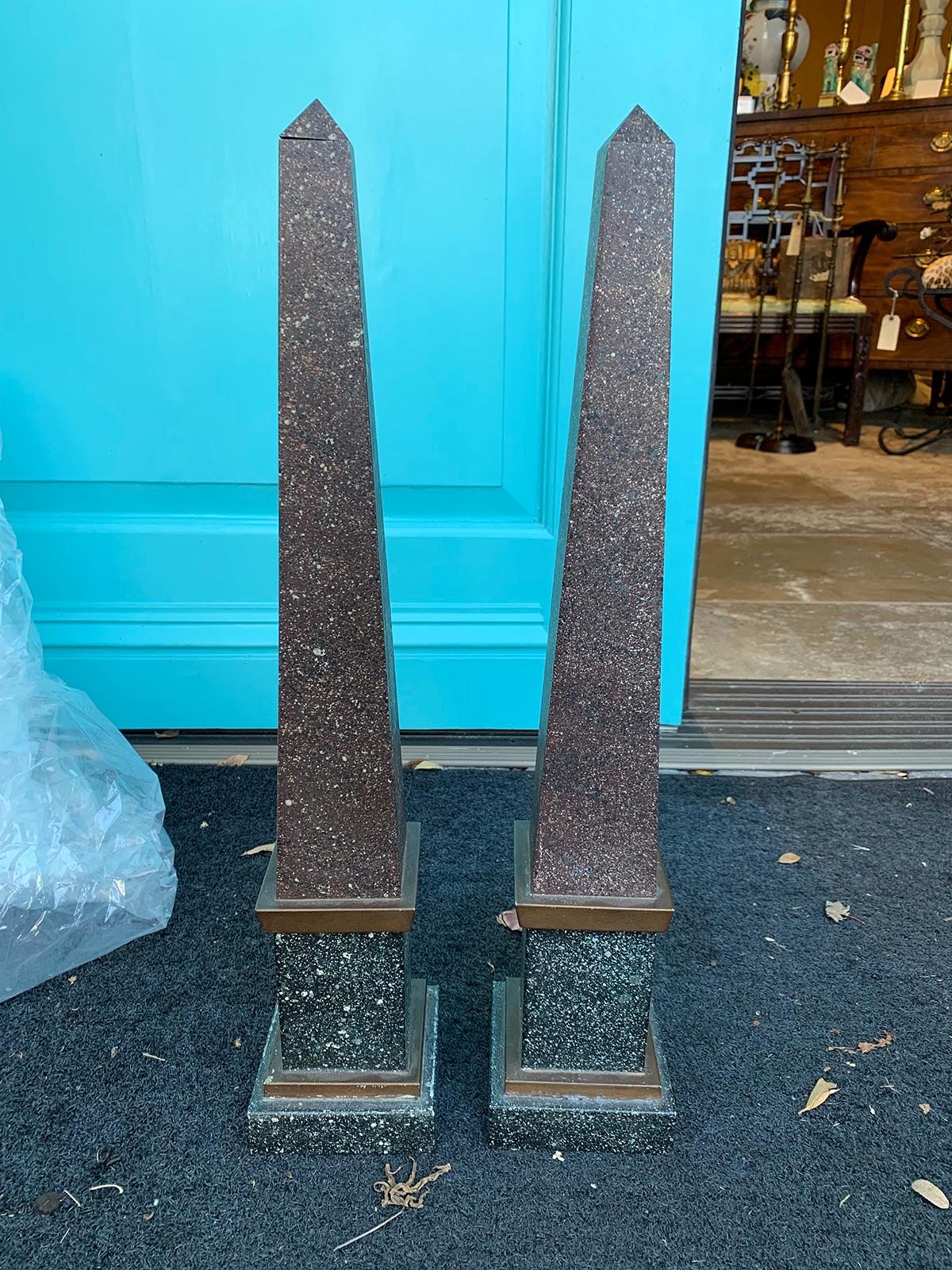 Tôle Pair of 20th Century French Tailleur Fils & Cie Tole Obelisks
