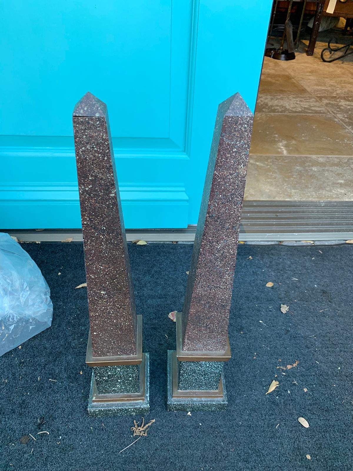 Pair of 20th Century French Tailleur Fils & Cie Tole Obelisks 1