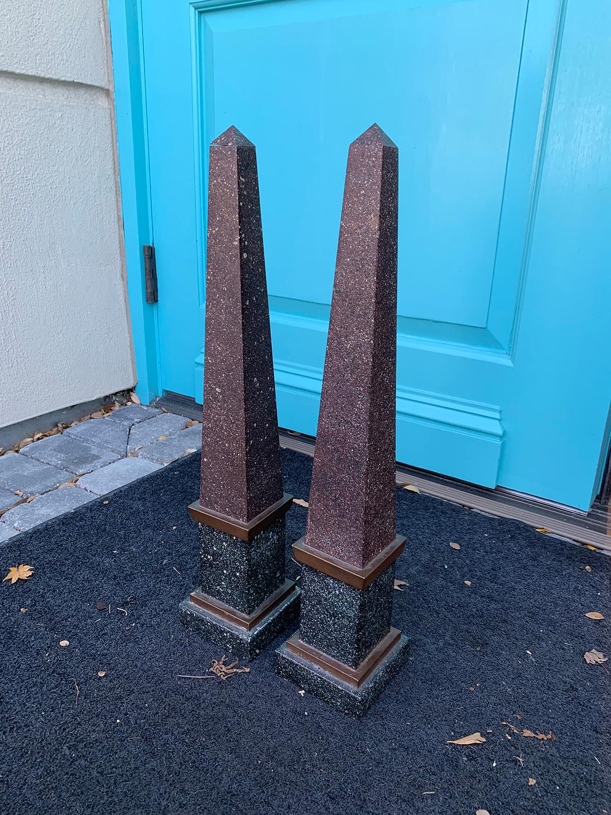 Pair of 20th Century French Tailleur Fils & Cie Tole Obelisks 2