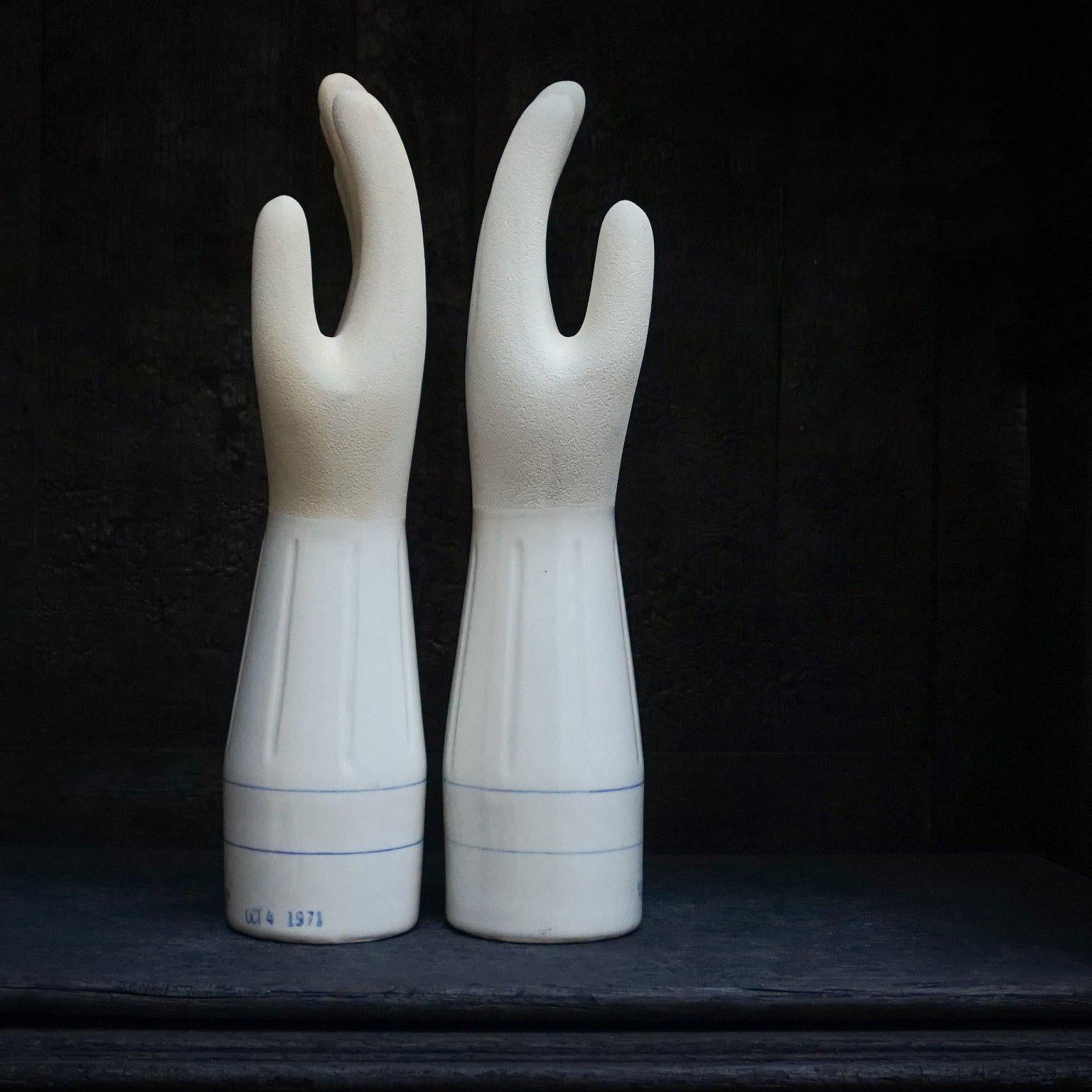Pair of 20th Century General Porcelain Trenton NJ, USA Industrial Glove Moulds For Sale 1