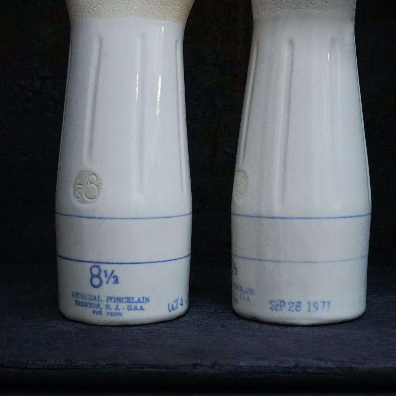 Pair of 20th Century General Porcelain Trenton NJ, USA Industrial Glove Moulds For Sale 2