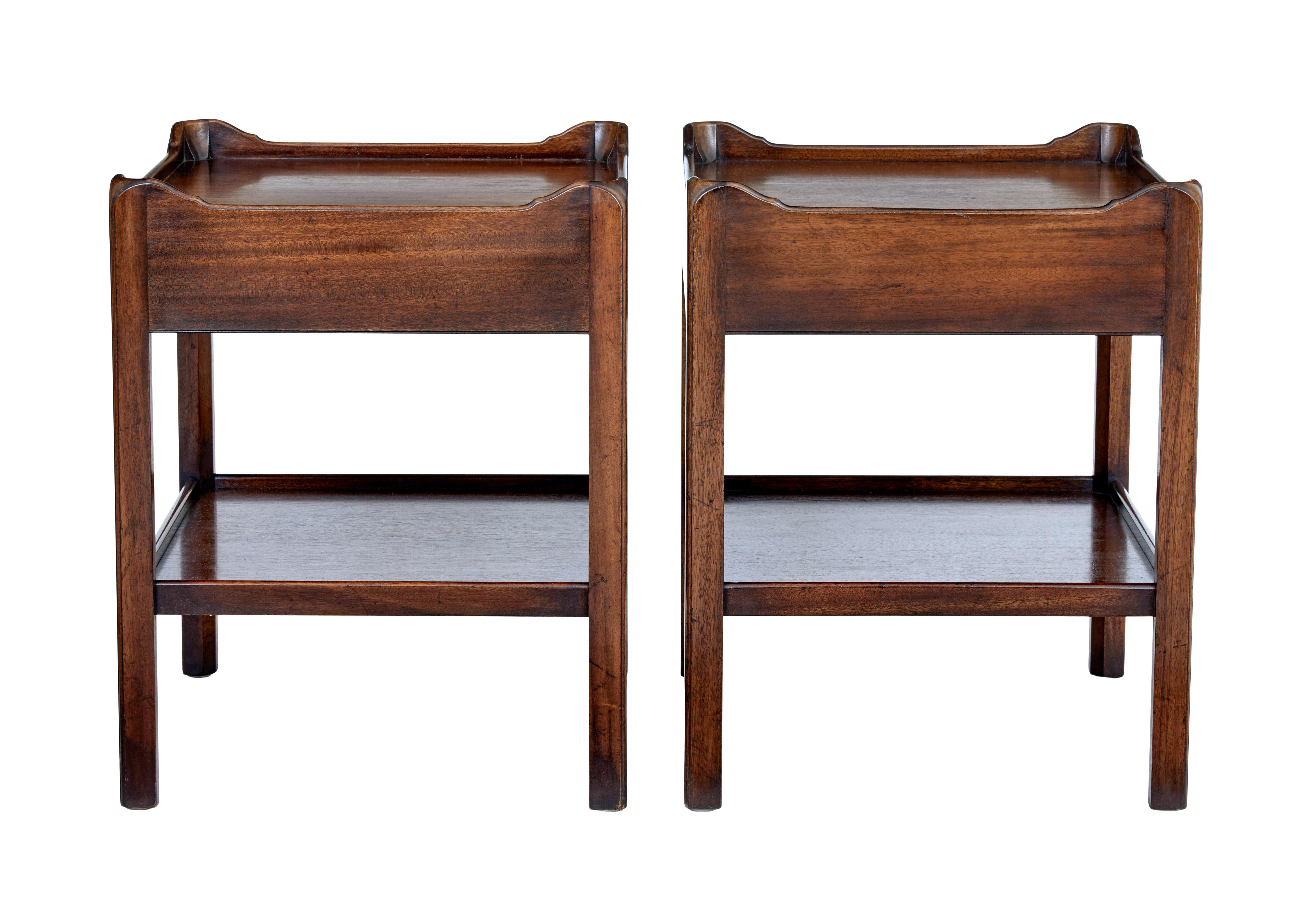 Hand-Crafted Pair of 20th Century Georgian Design Mahogany Side Tables