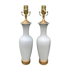 Pair of 20th Century German White Porcelain Lamps