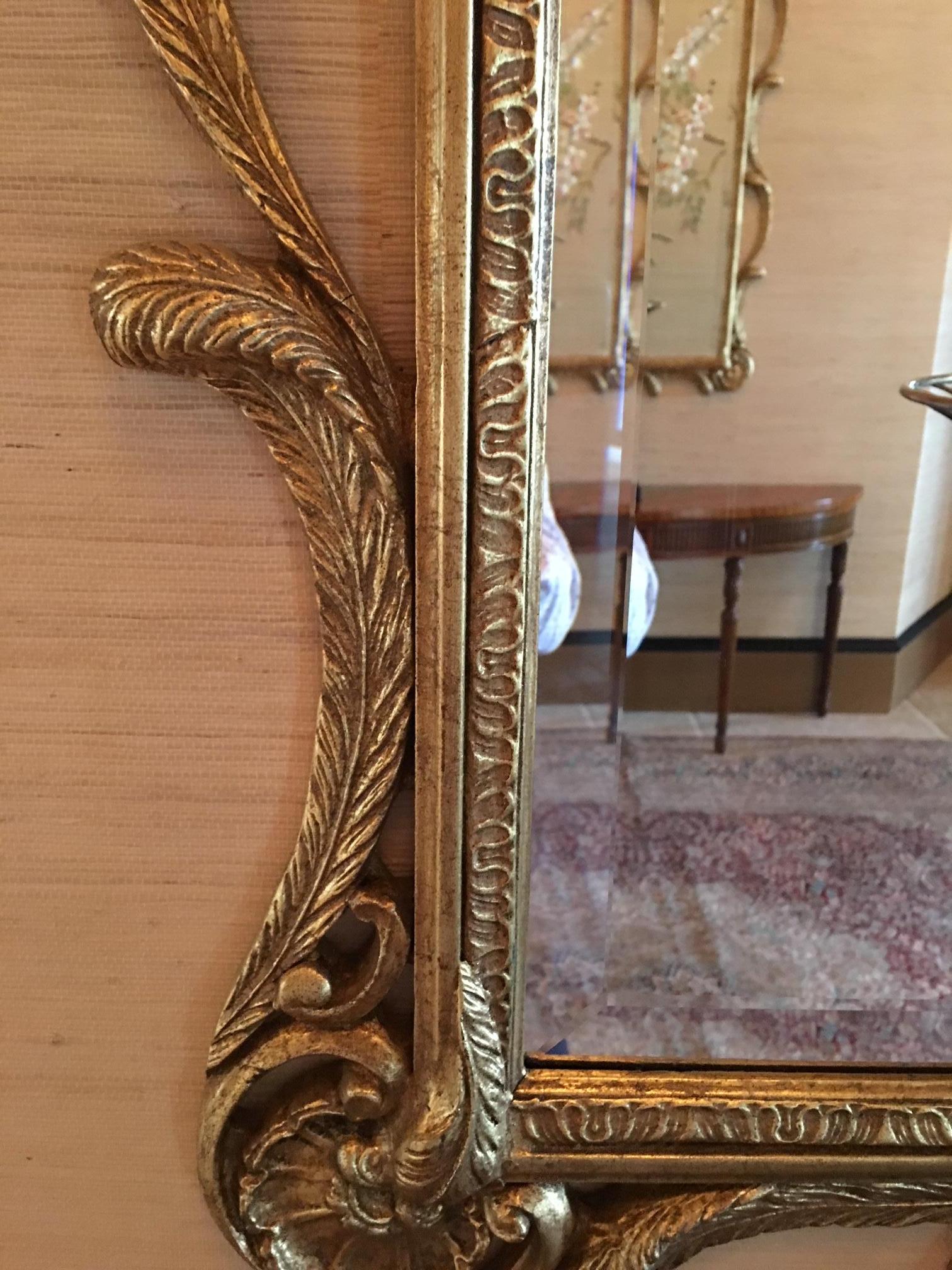 Pair of 20th Century Gilded Prince of Wales Feather Mirrors, 20th Century 4