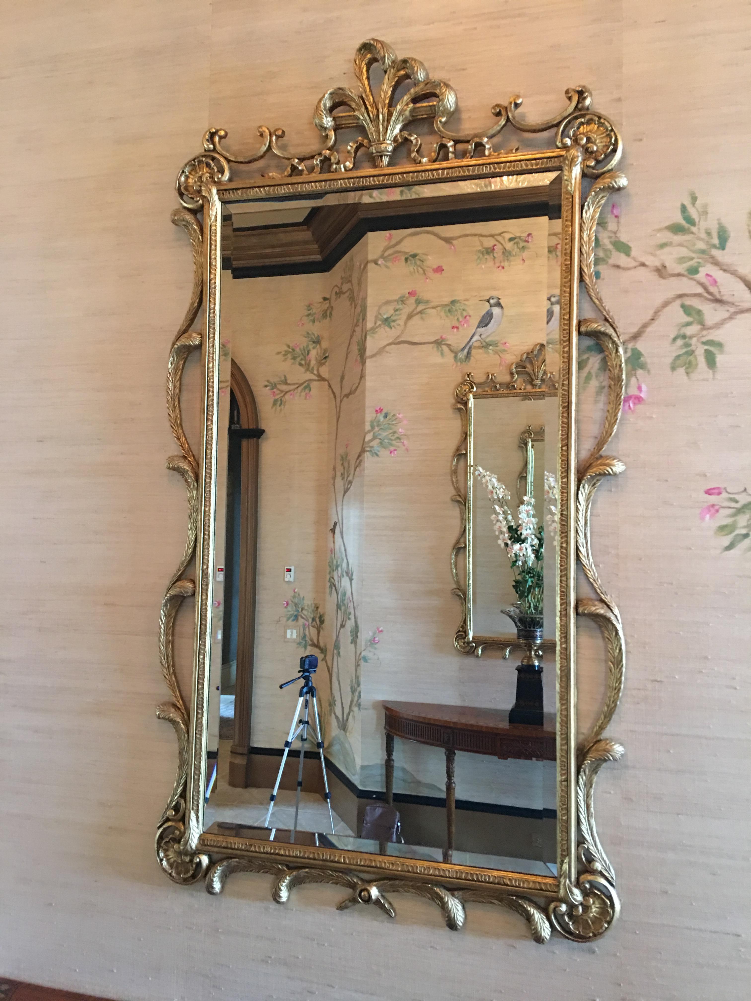 Pair of 20th Century Gilded Prince of Wales Feather Mirrors, 20th Century 5