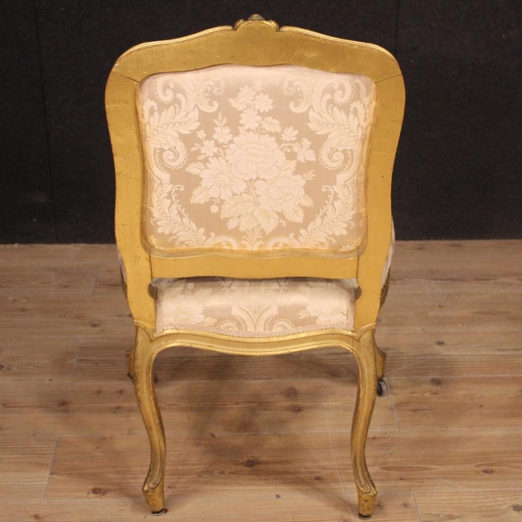 Pair of 20th Century Giltwood and Fabric French Louis XV Style Chairs, 1920 4