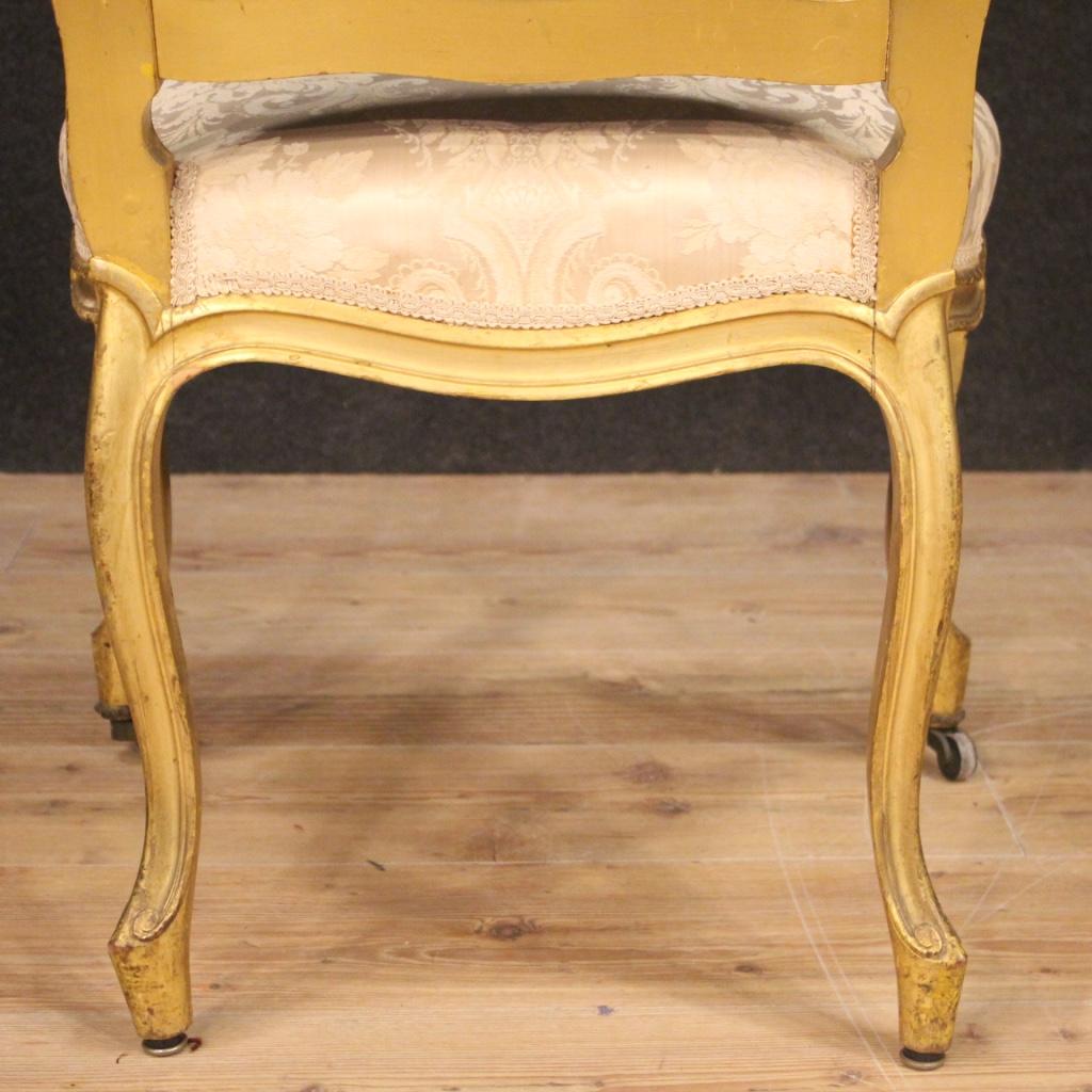 Pair of 20th Century Giltwood and Fabric French Louis XV Style Chairs, 1920 5