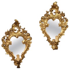 Pair of 20th Century Giltwood French Mirrors, 1950