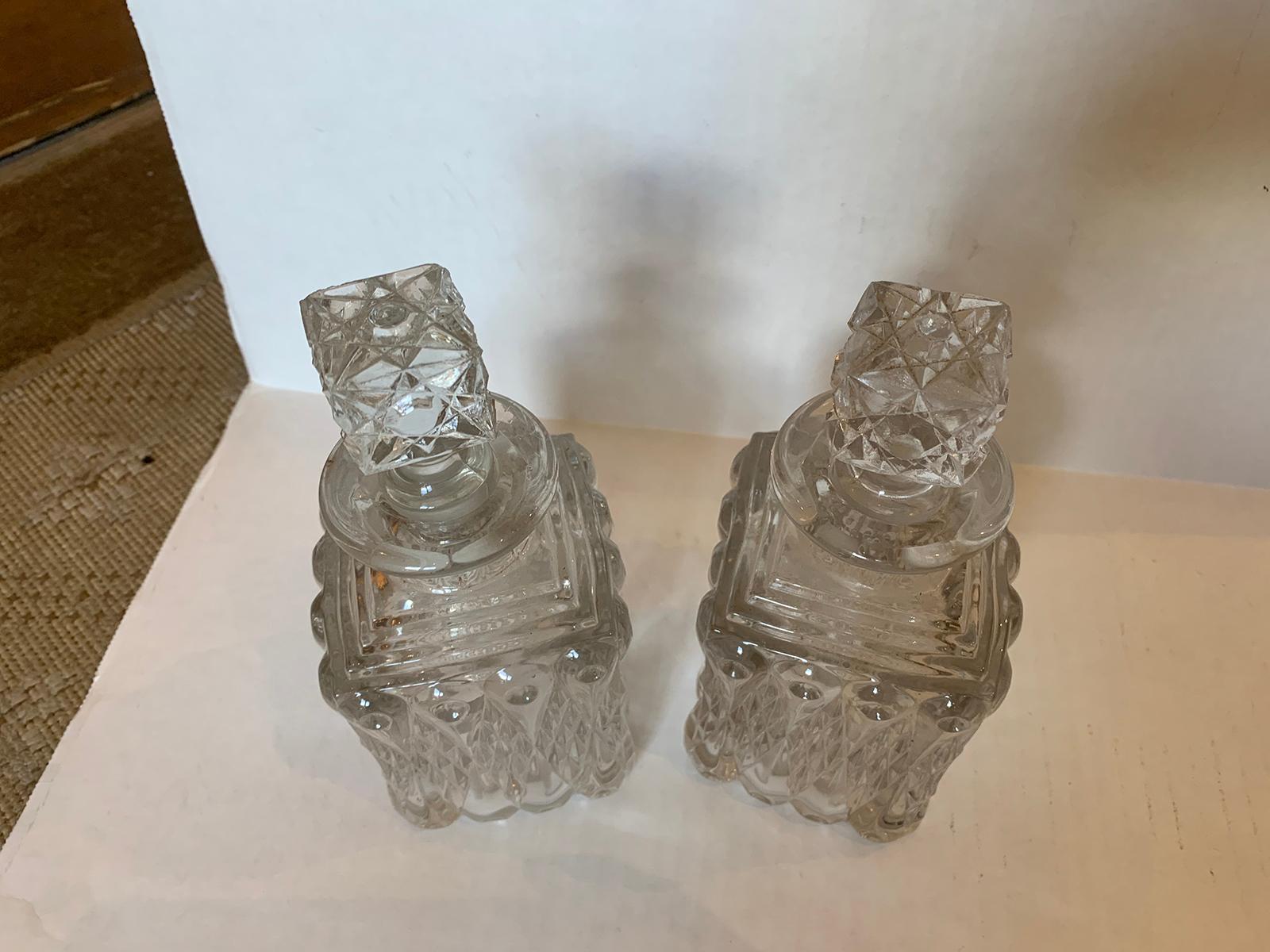 Pair of 20th Century Glass Decanters For Sale 8