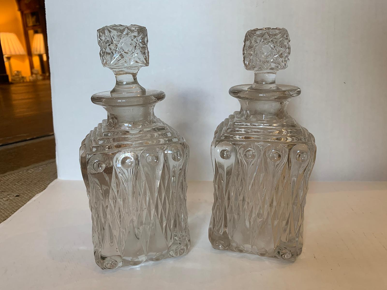 Pair of 20th century glass decanters.