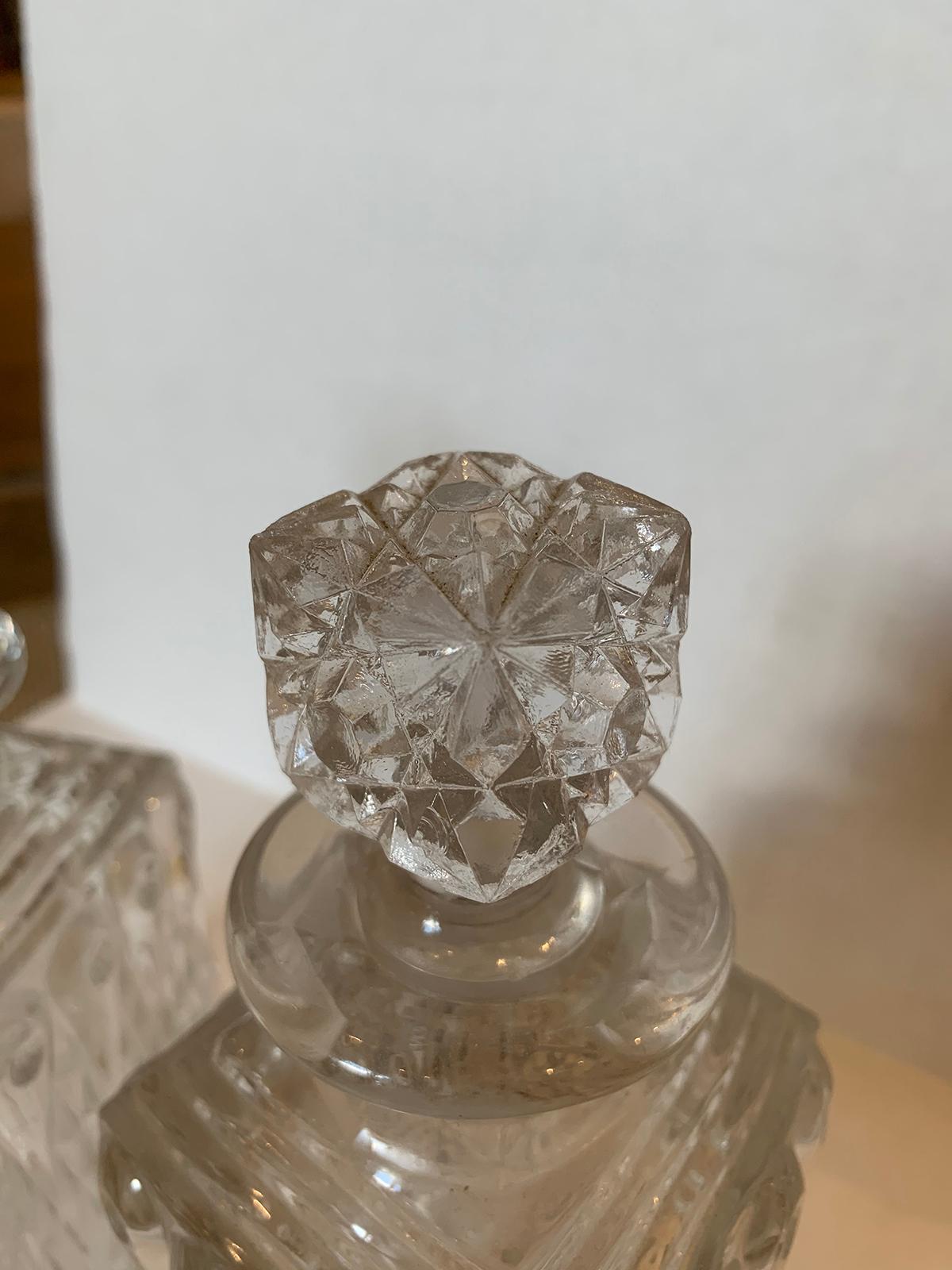 Pair of 20th Century Glass Decanters For Sale 2