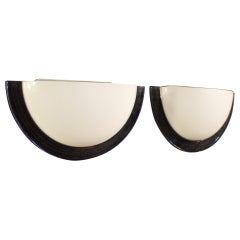 Pair of 20th Century Glass Italian Wall Lamps, 1970