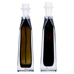 Pair of 20th century glass table lamps by Orrefors