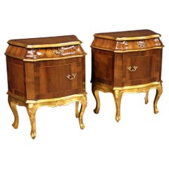 Pair of 20th Century Golden Wood Italian Night Stands, 1950s