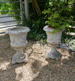 Pair of 20th Century Green Man Cast Garden Planters