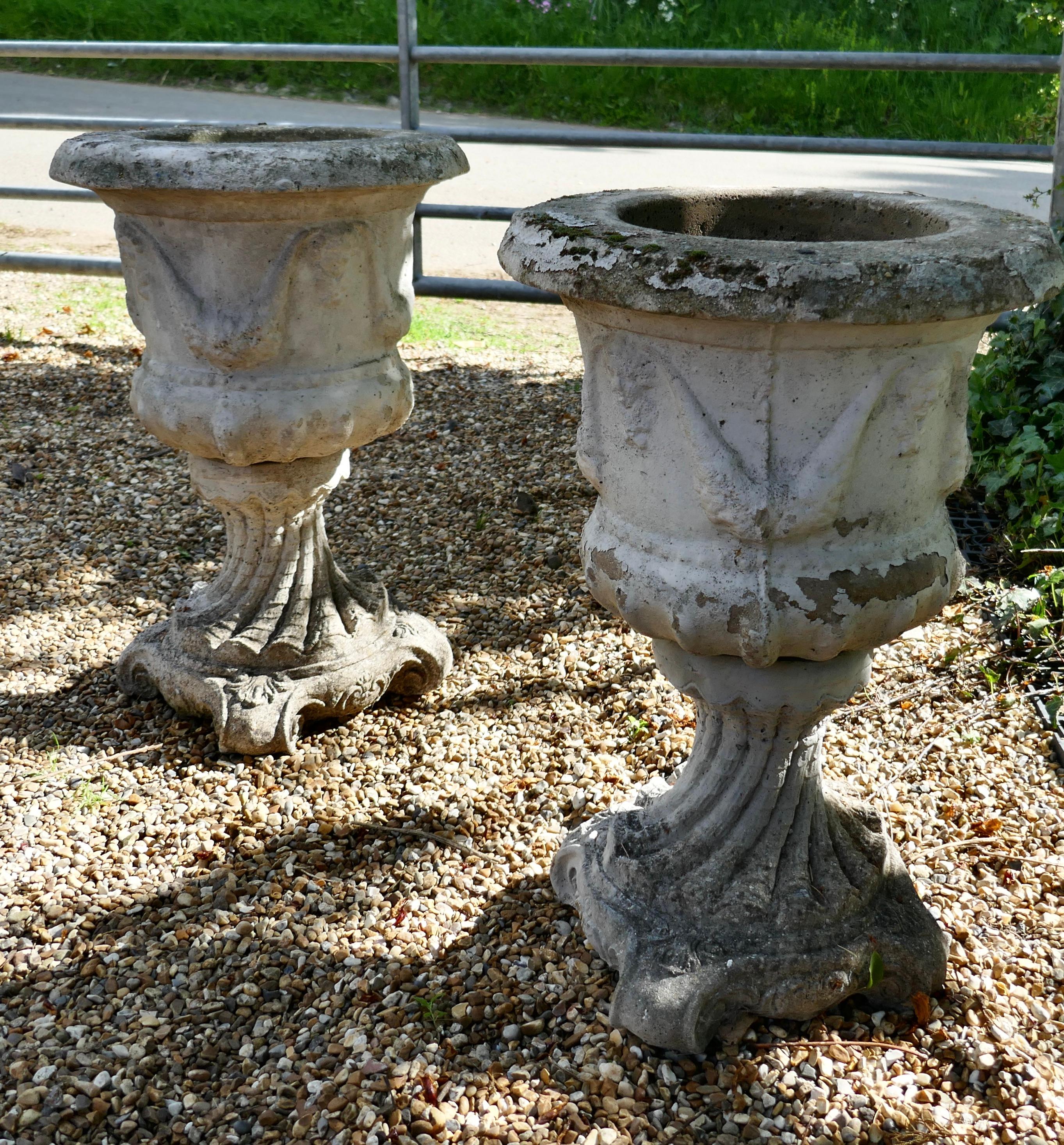 Pair of 20th Century Green Man Cast Garden Planters In Good Condition In Chillerton, Isle of Wight