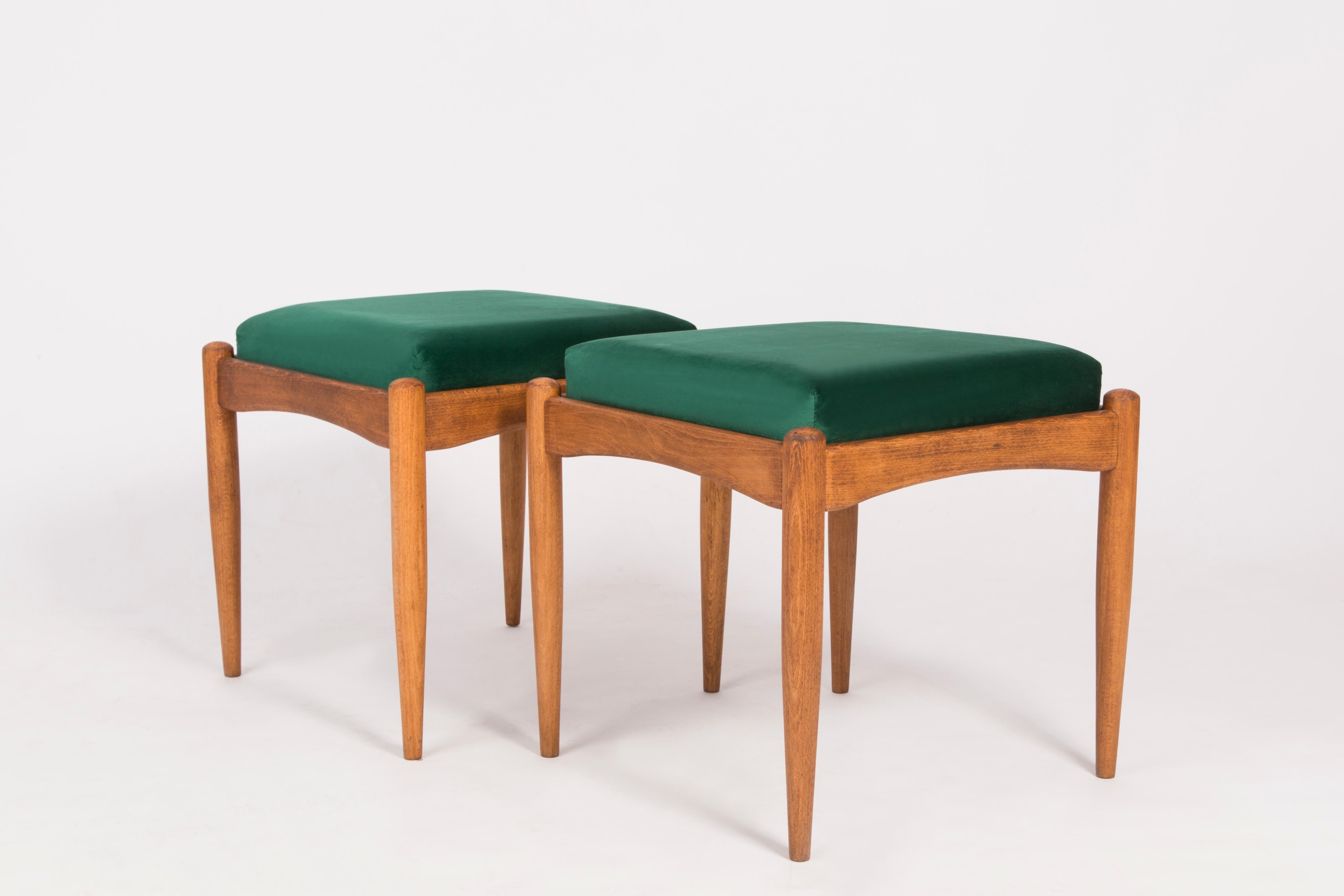 Mid-Century Modern Pair of 20th Century Green Stools, 1960s For Sale