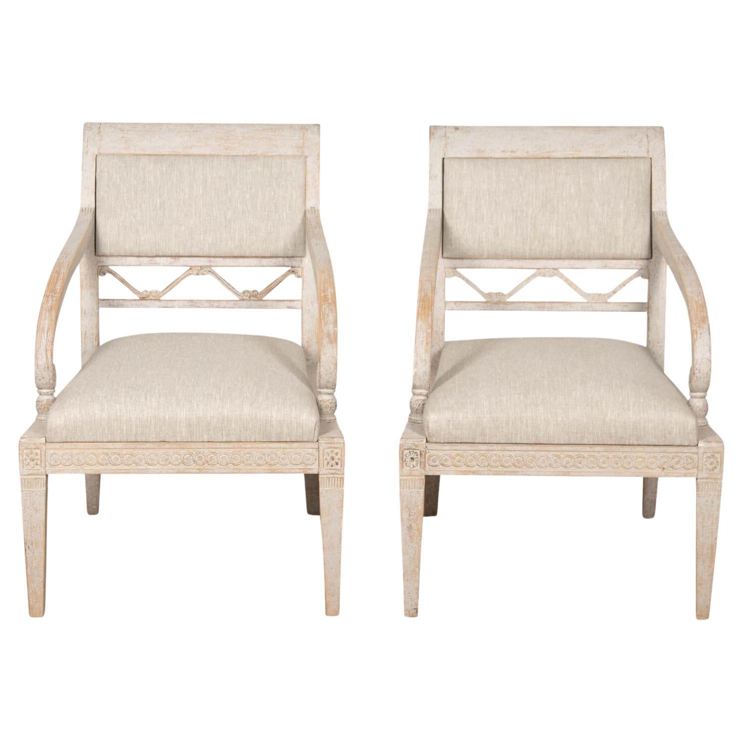 Pair of 20th Century Gustavian Style Armchairs