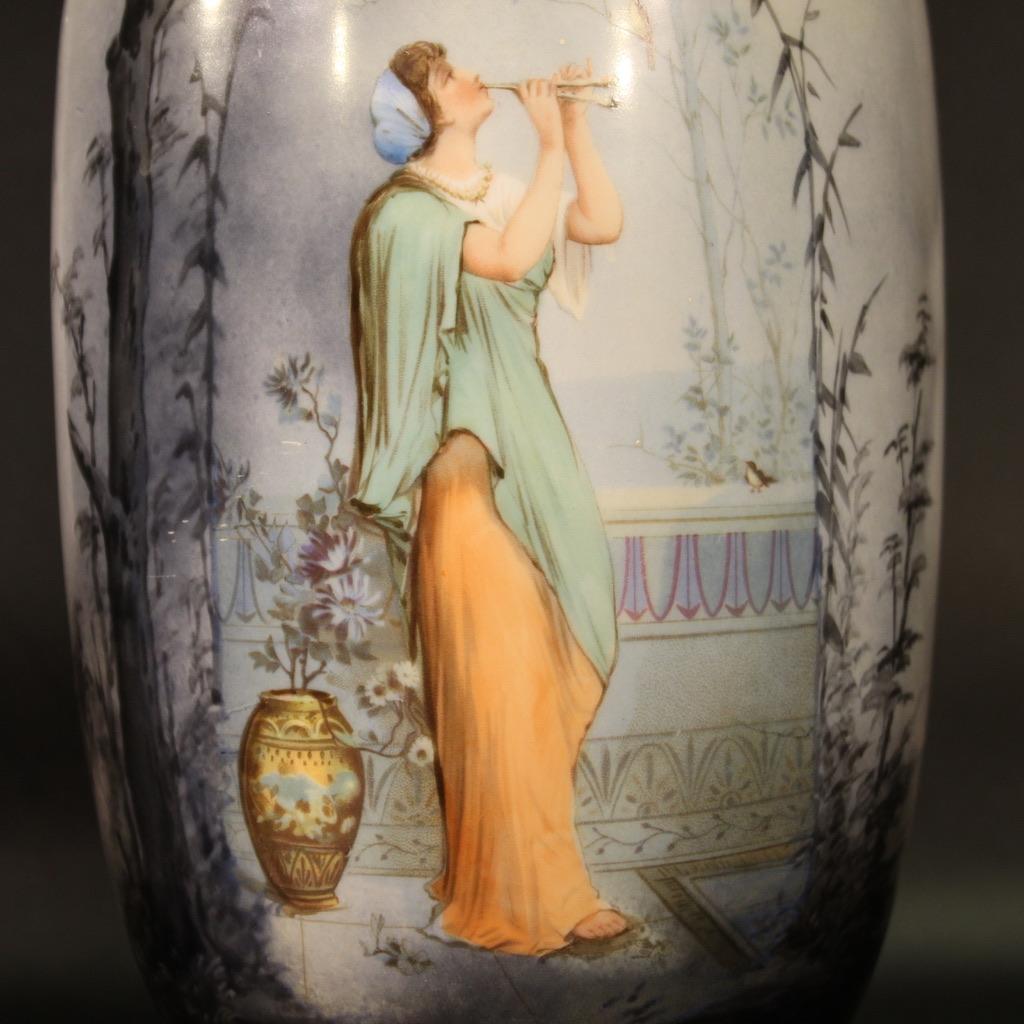 Pair of 20th Century Hand Painted Opaline French Vases, 1920 5