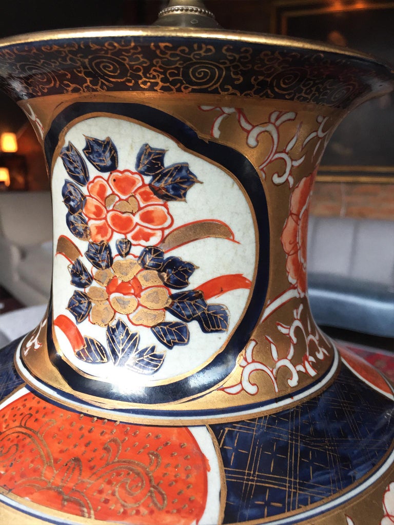 Pair of 20th Century Imari Style Porcelain Vase Table Lamps at 1stDibs