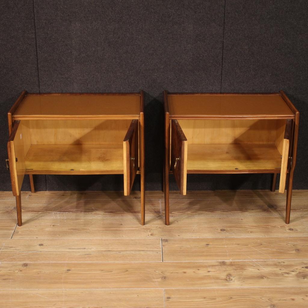 Pair of 20th Century in Wood with Glass Top Italian Design Night Stands, 1970 8
