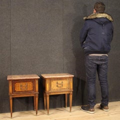 Pair of 20th Century Inlaid Wood French Louis XVI Style Bedside Tables, 1960