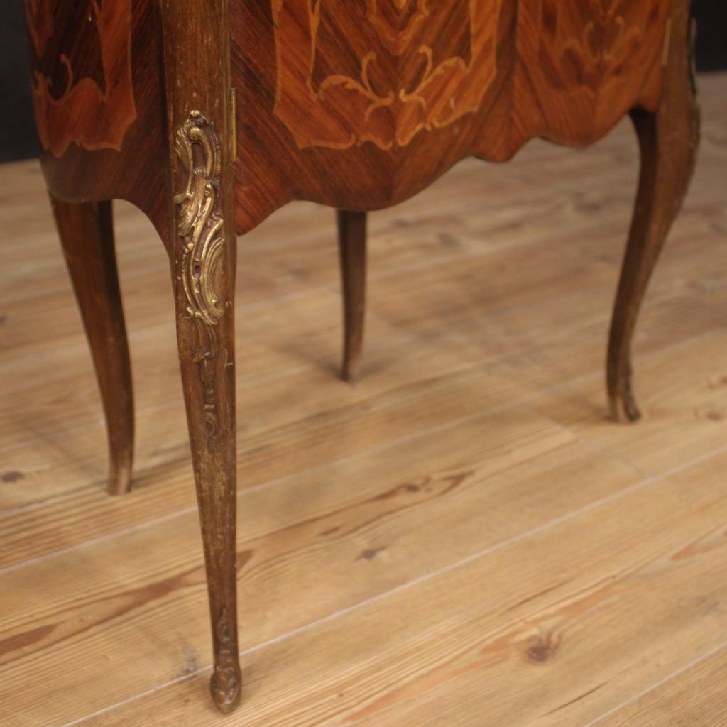 Pair of 20th Century Inlaid Walnut Rosewood Beech Italian Bedside Tables, 1950 8