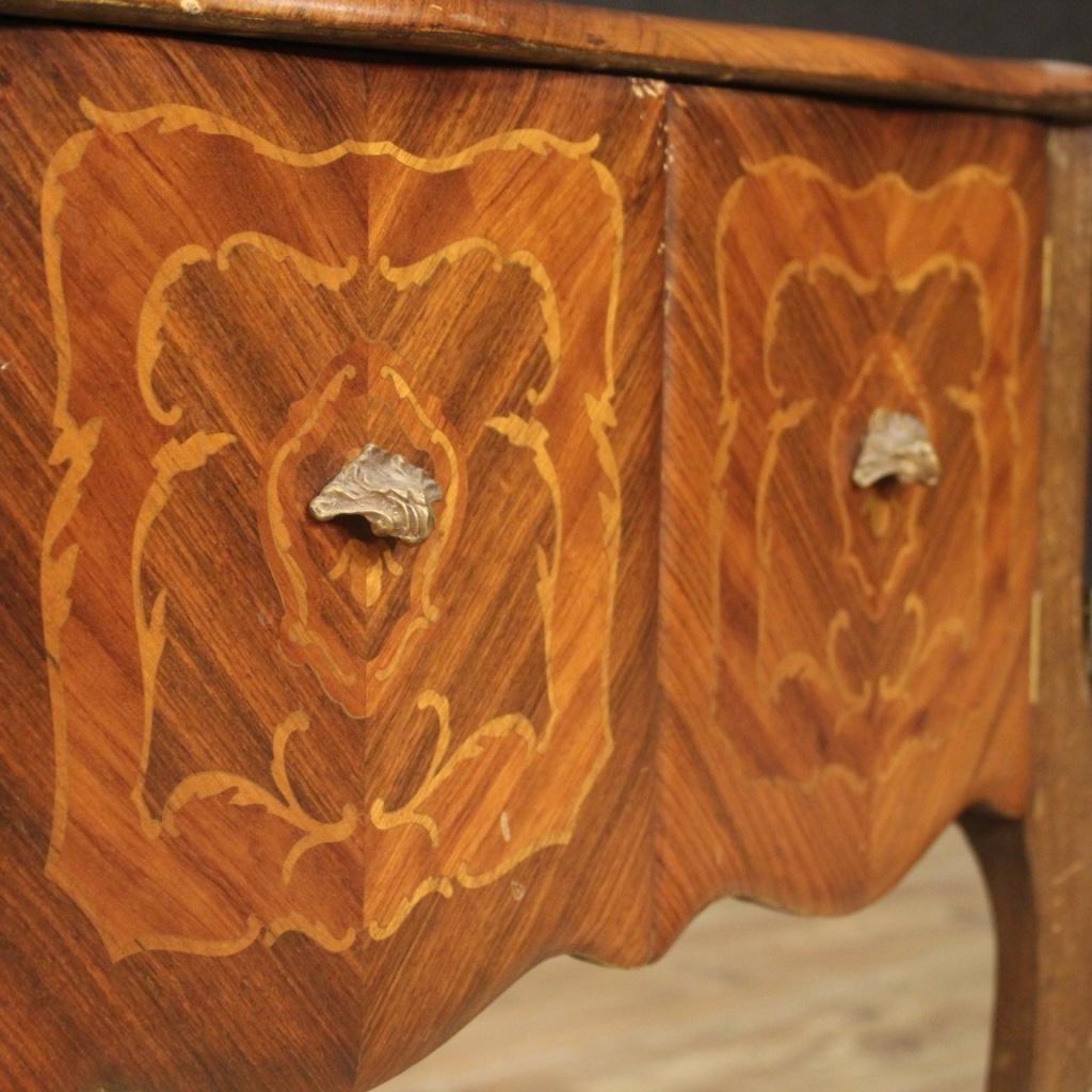 Pair of 20th Century Inlaid Walnut Rosewood Beech Italian Bedside Tables, 1950 9
