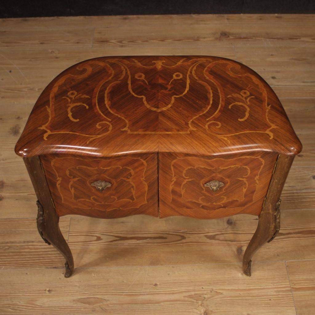 Pair of 20th Century Inlaid Walnut Rosewood Beech Italian Bedside Tables, 1950 6