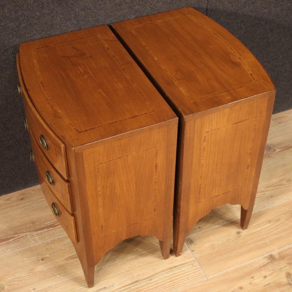 Pair of 20th Century Inlaid Wood English Bedside Tables, 1970 6
