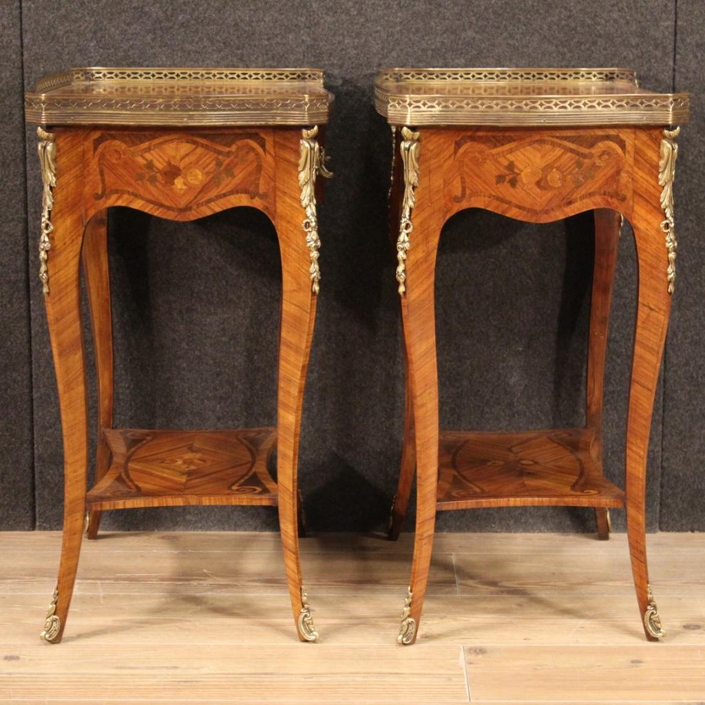 Pair of 20th Century Inlaid Wood French Bedside Tables, 1960 7