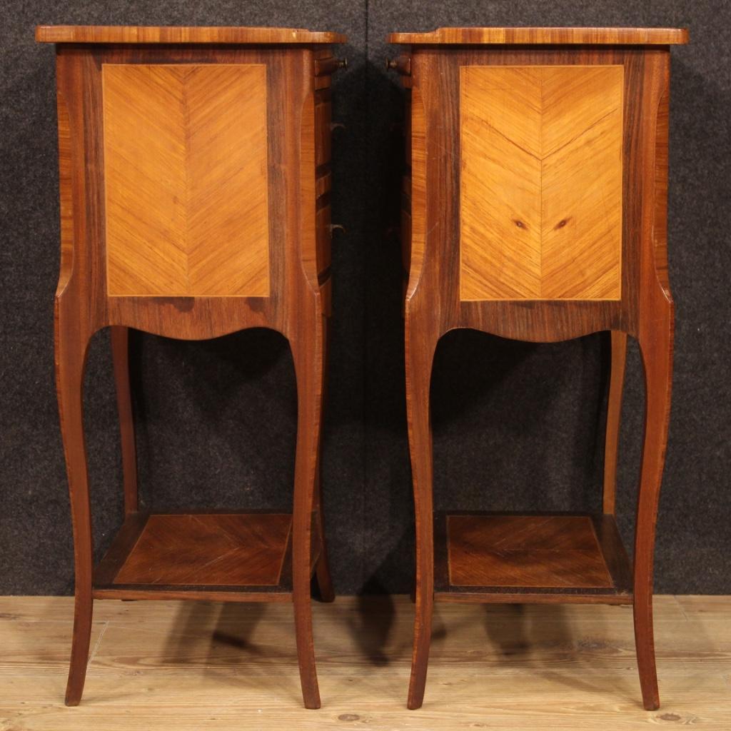 Pair of 20th Century Inlaid Wood French Bedside Tables, 1960 6