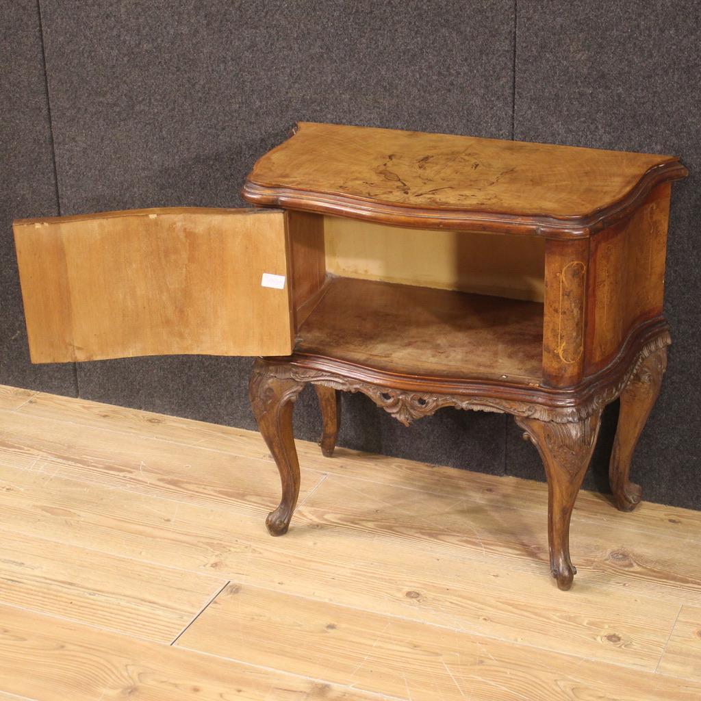 Pair of 20th Century Inlaid Wood Italian Bedside Tables, 1950 For Sale 2