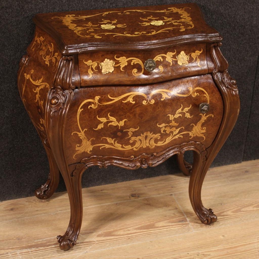 Pair of 20th Century Inlaid Wood Italian Bedside Tables, 1960 4