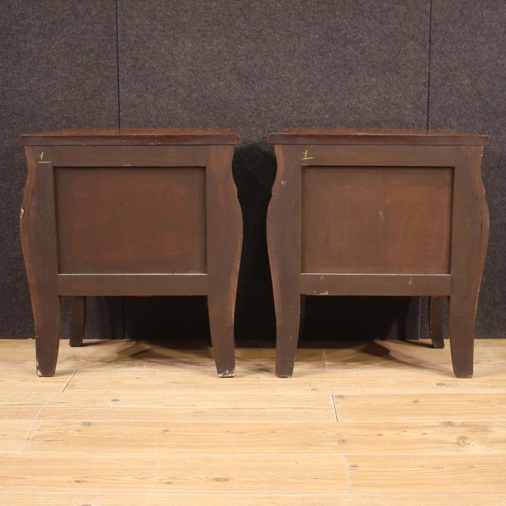 Pair of 20th Century Inlaid Wood Italian Louis XV Style Night Stands, 1970 6