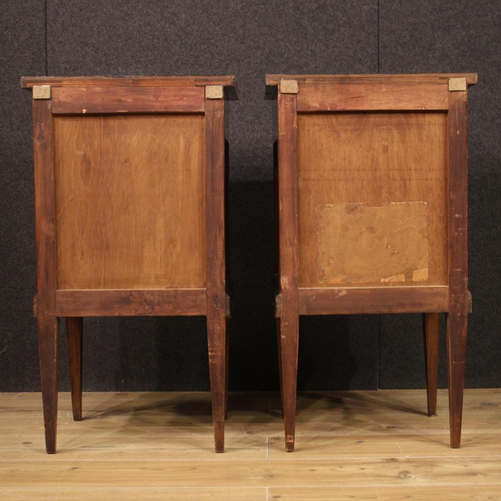Pair of 20th Century Inlaid Wood Italian Louis XVI Style Bedside Tables, 1950 1