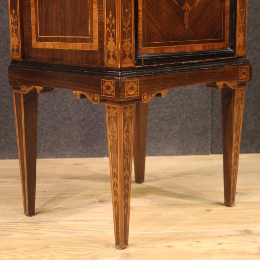 Pair of 20th Century Inlaid Wood Italian Louis XVI Style Bedside Tables, 1950 5