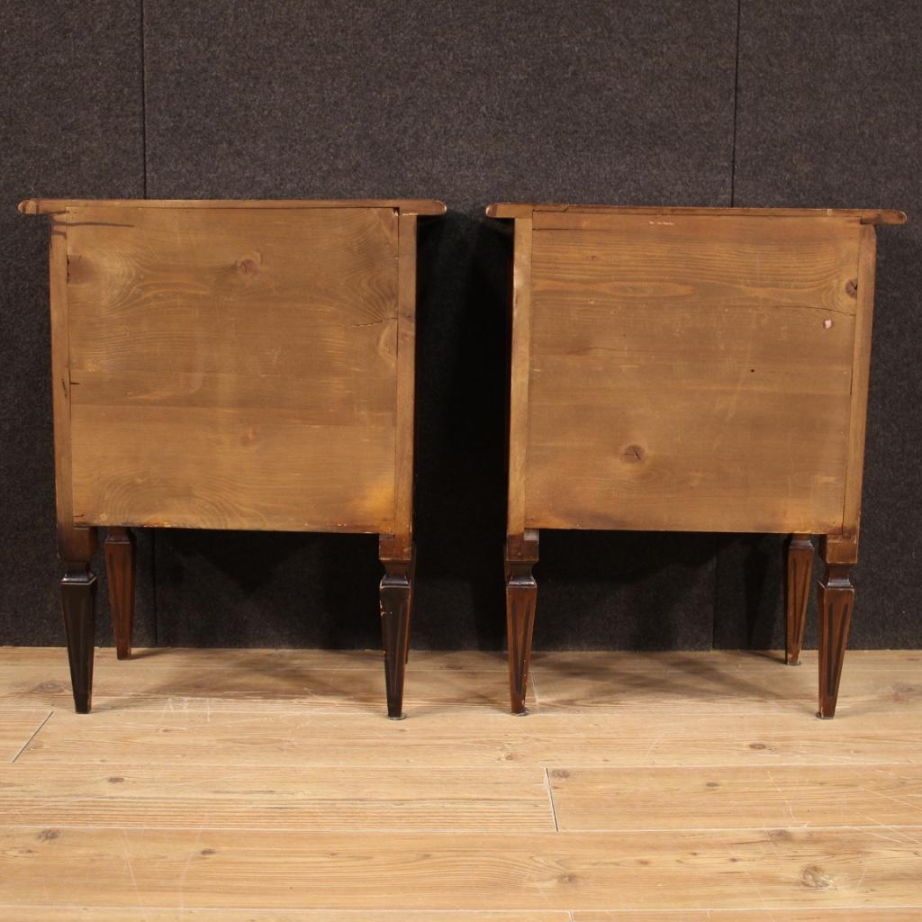 Pair of 20th Century Inlaid Wood Italian Louis XVI Style Bedside Tables, 1960 7