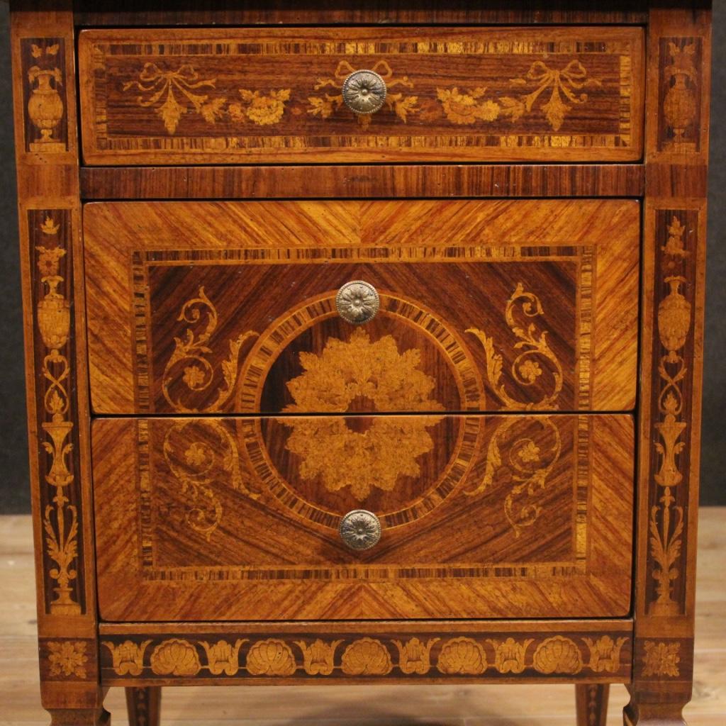 Pair of 20th Century Inlaid Wood Italian Louis XVI Style Bedside Tables, 1960 2