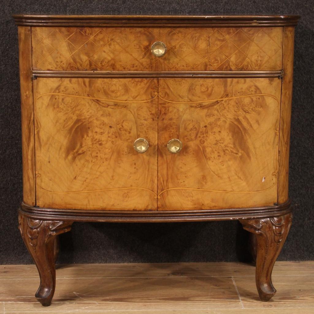 Pair of 20th Century Inlaid Wood with Glass Top Italian Bedside Tables, 1950 7