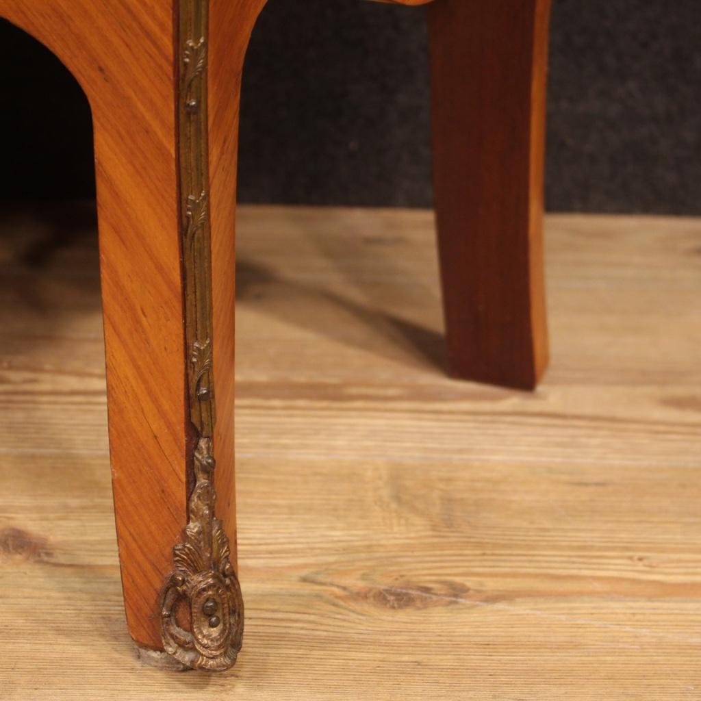 Pair of 20th Century Inlaid Wood with Marble Top French Bedside Tables, 1960 3