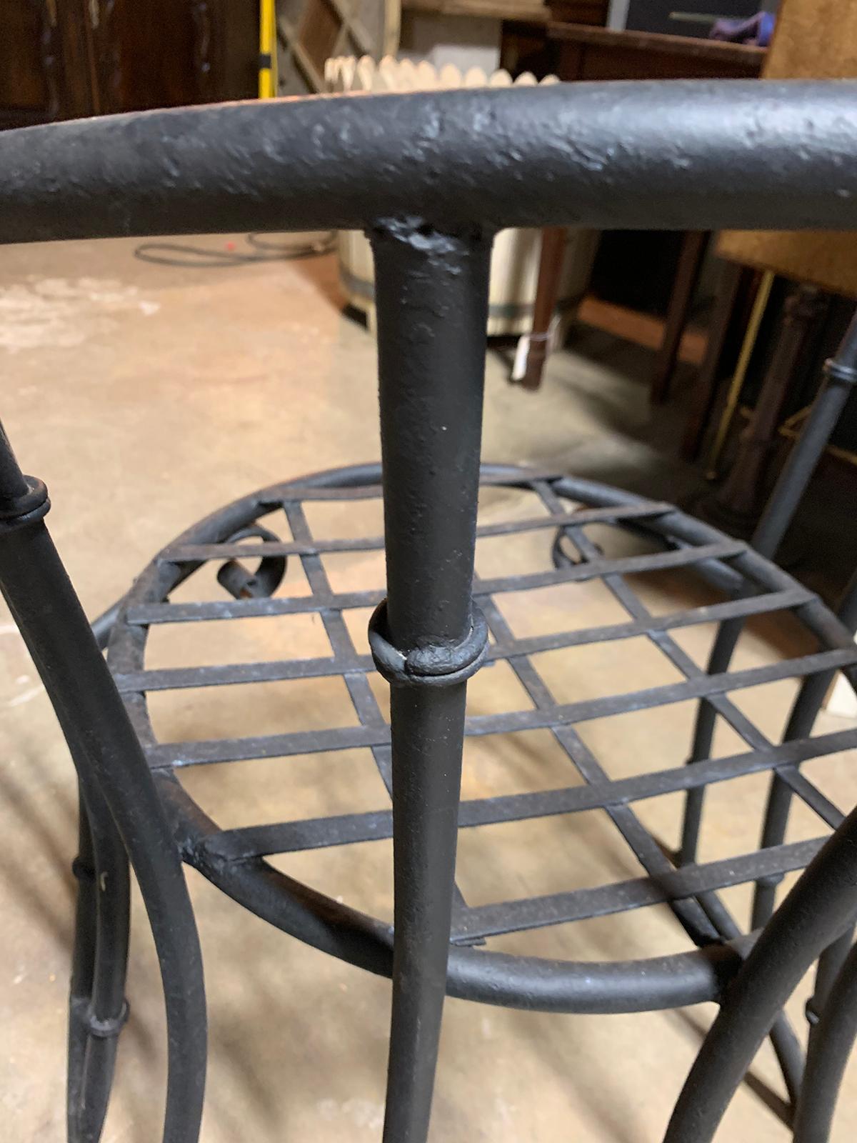 Pair of 20th Century Iron Barrel Form Chairs 7