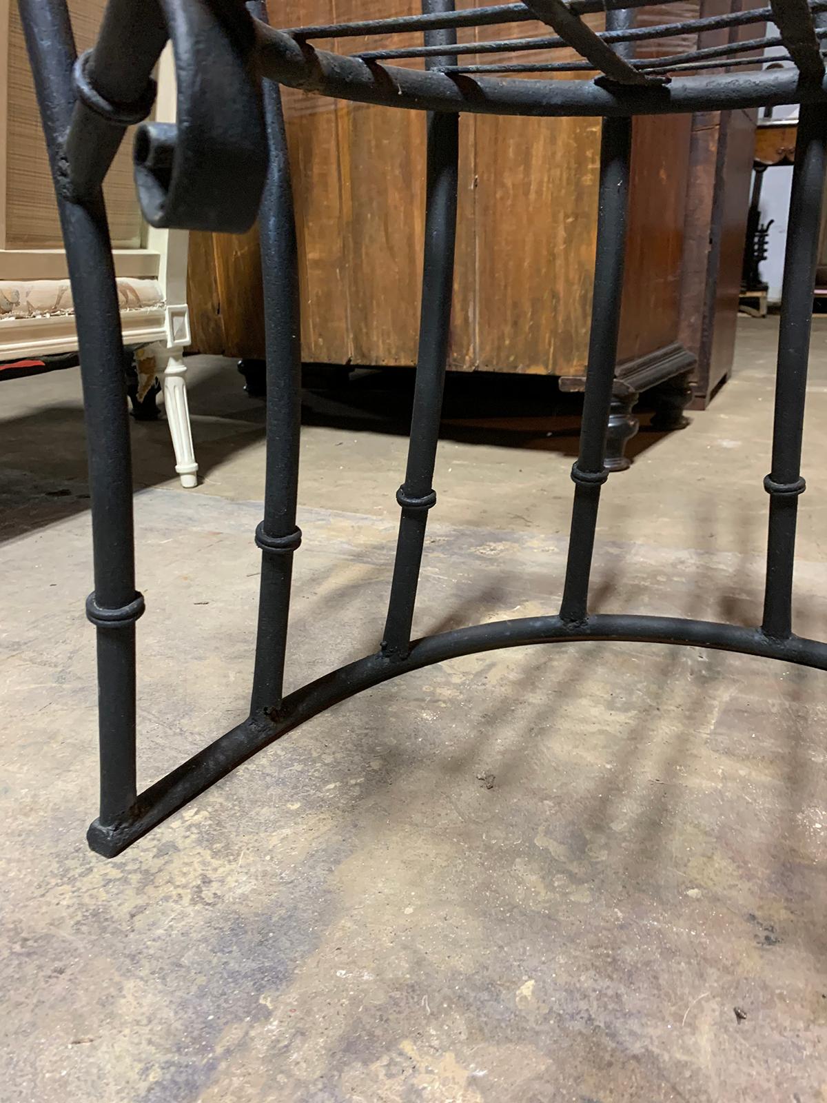 Pair of 20th Century Iron Barrel Form Chairs 8