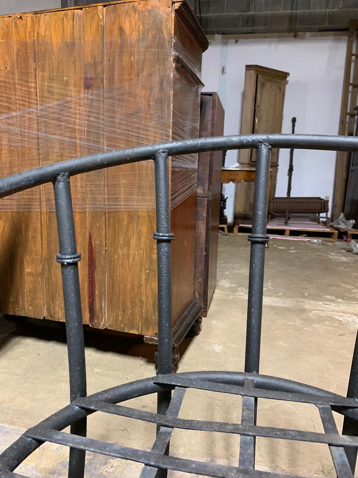 Pair of 20th Century Iron Barrel Form Chairs 9