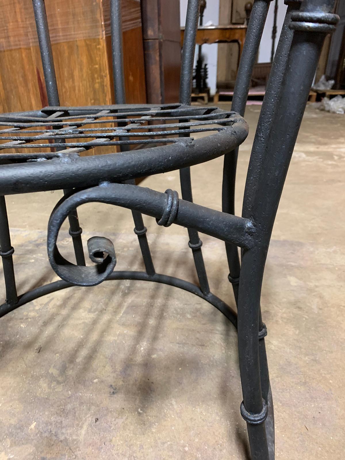 Pair of 20th Century Iron Barrel Form Chairs 2