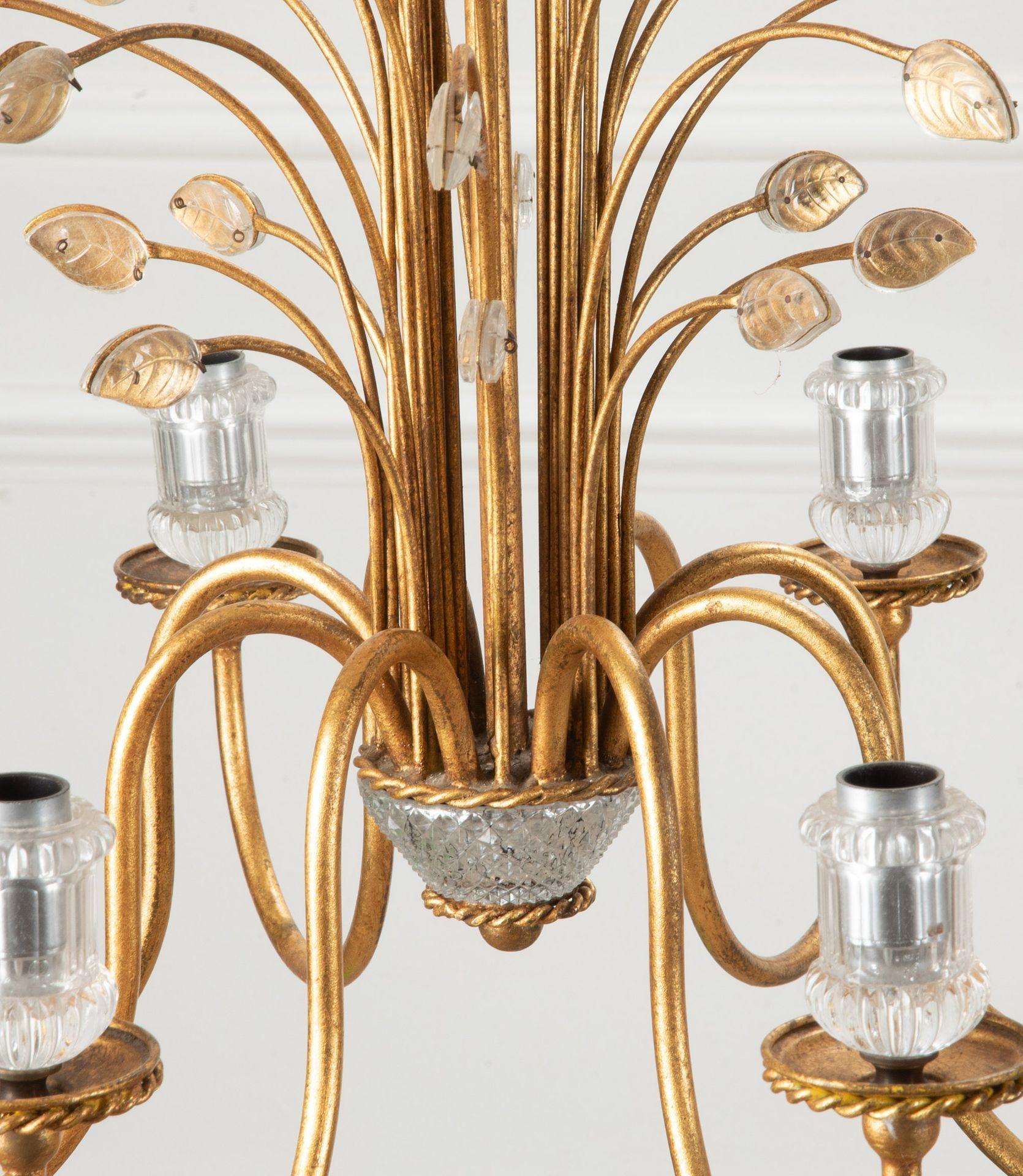 Dorato Coppia di lampadari italiani in stile Bagues del XX secolo in vendita
