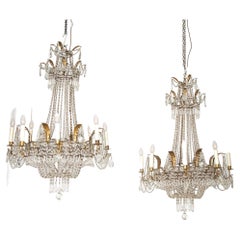 Vintage Pair of 20th Century Italian Chandeliers