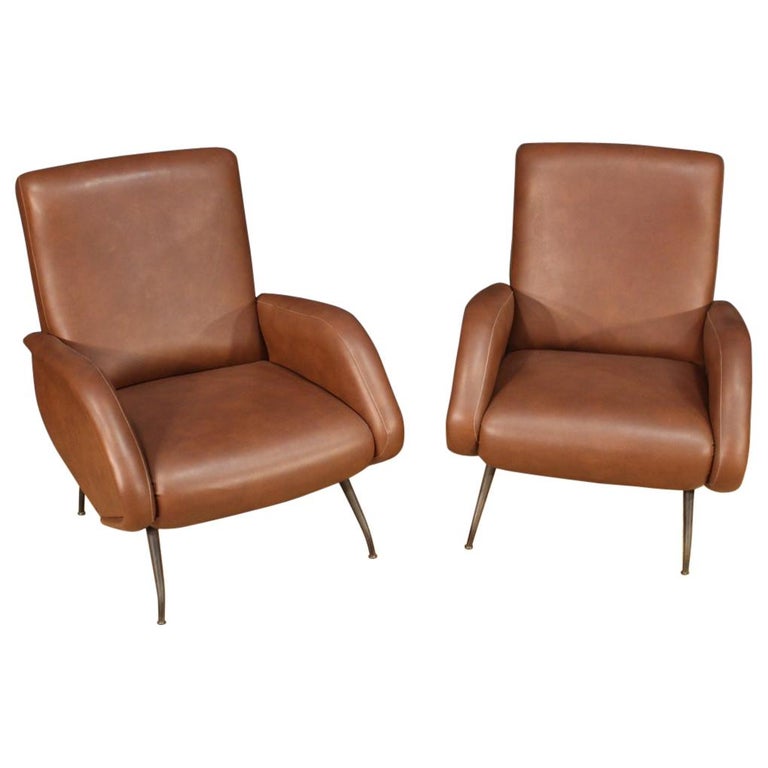 Paire de fauteuils Skai de design italien du XXe siècle, 1970 En vente sur  1stDibs