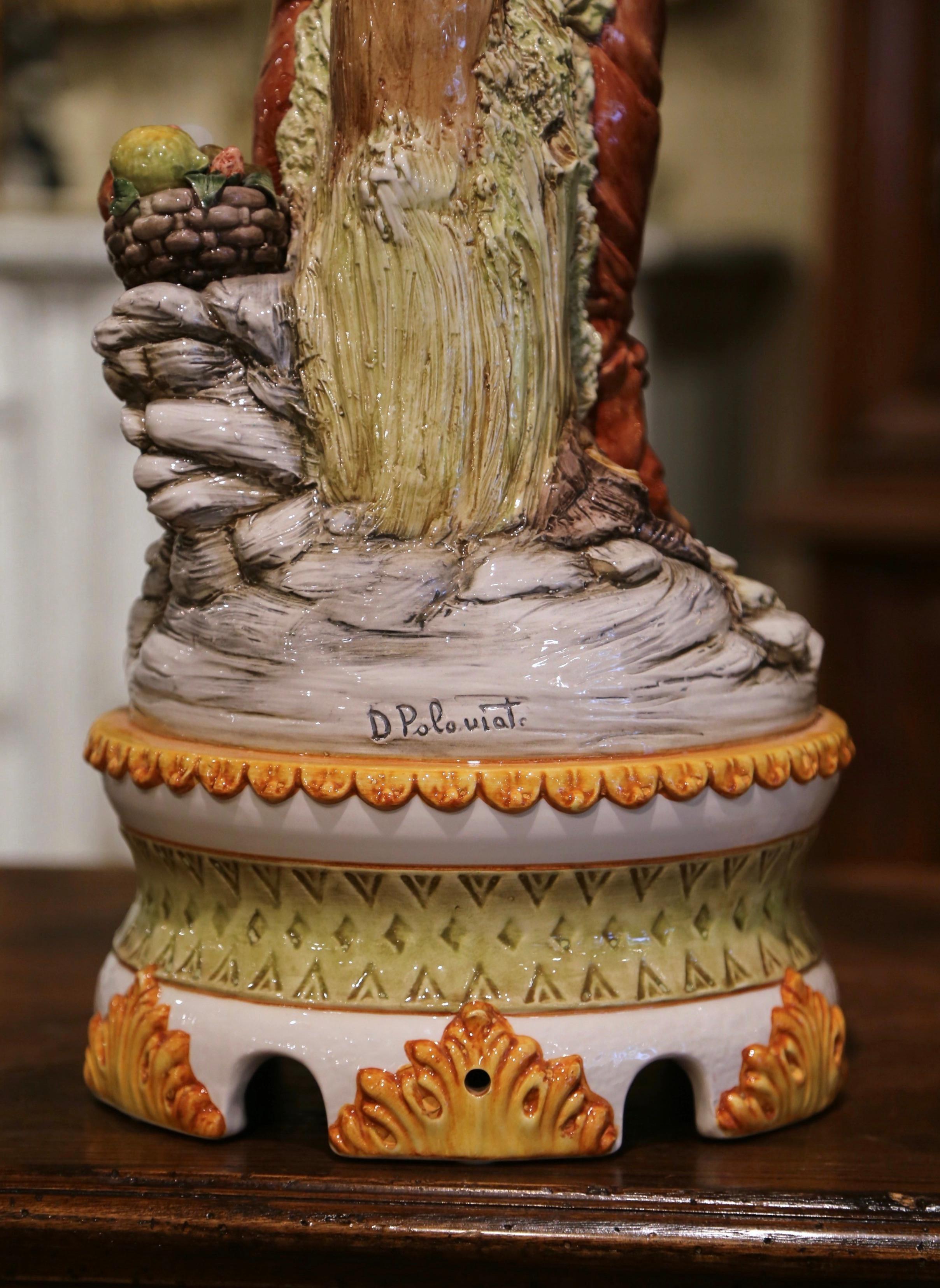 Paar italienische handbemalte Porzellanfiguren des 20. Jahrhunderts im Zustand „Hervorragend“ im Angebot in Dallas, TX