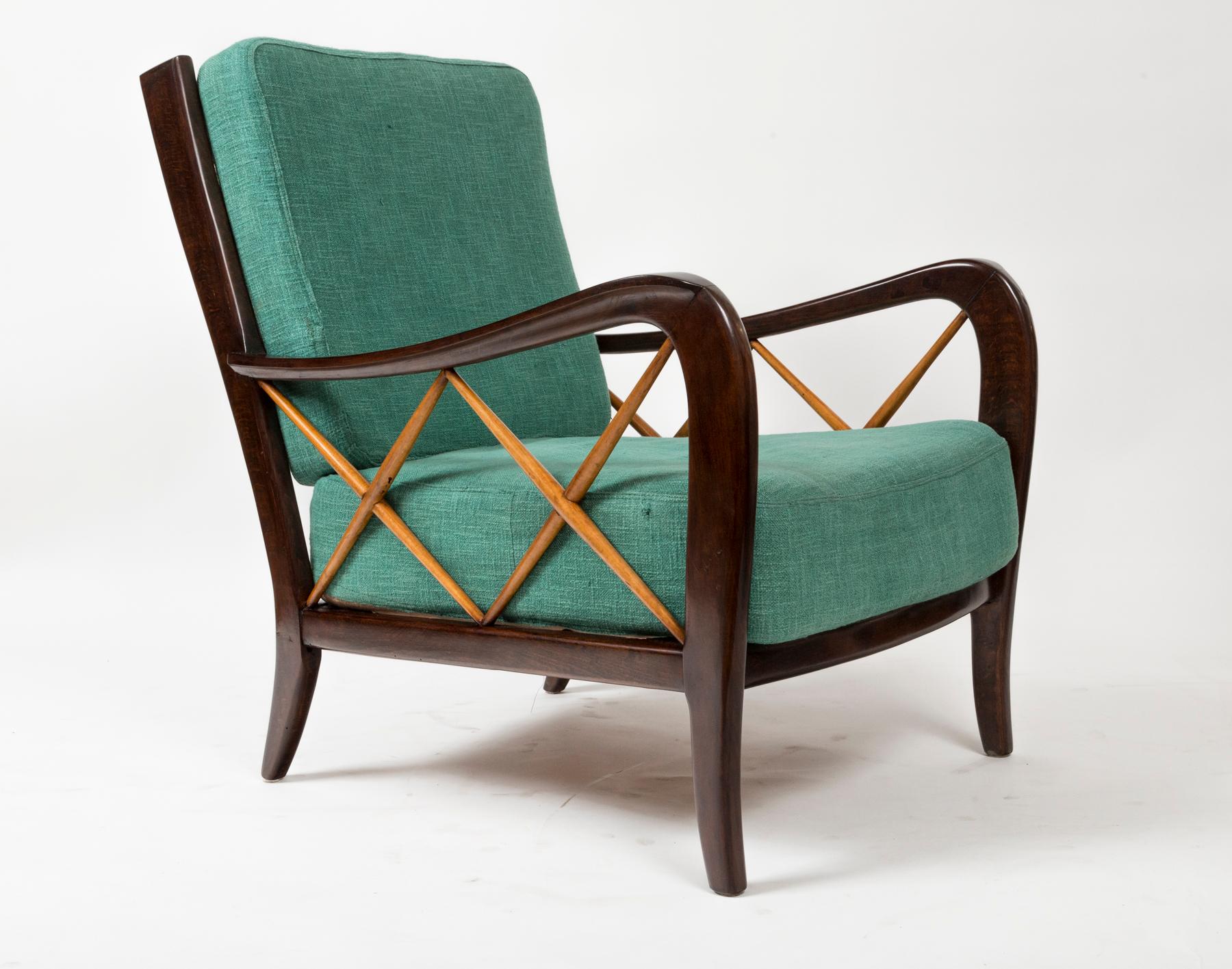 Pair Of 20th Century Italian Lounge Chairs  In Good Condition For Sale In Westport, CT